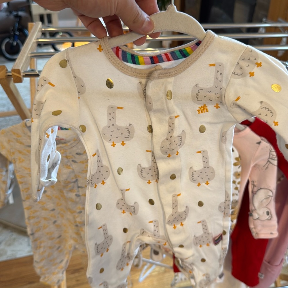 EUC 100% certified Organic cotton footed pajama newborn size 5-8lbs